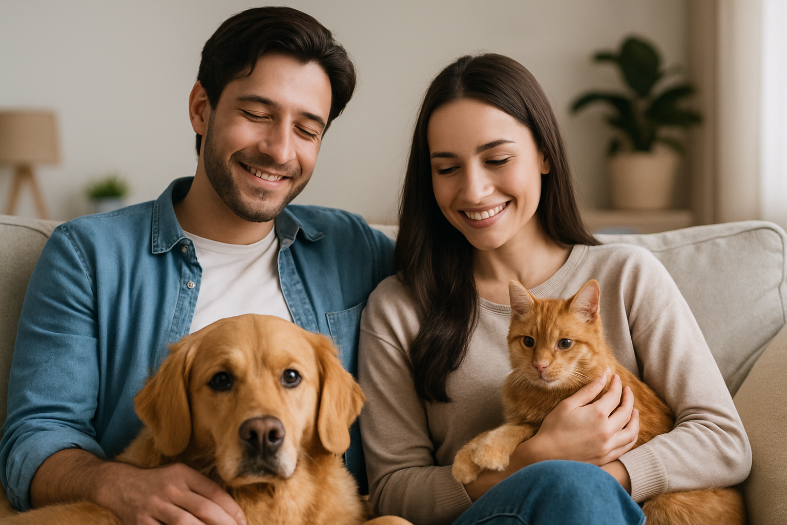 Pet parents with pets